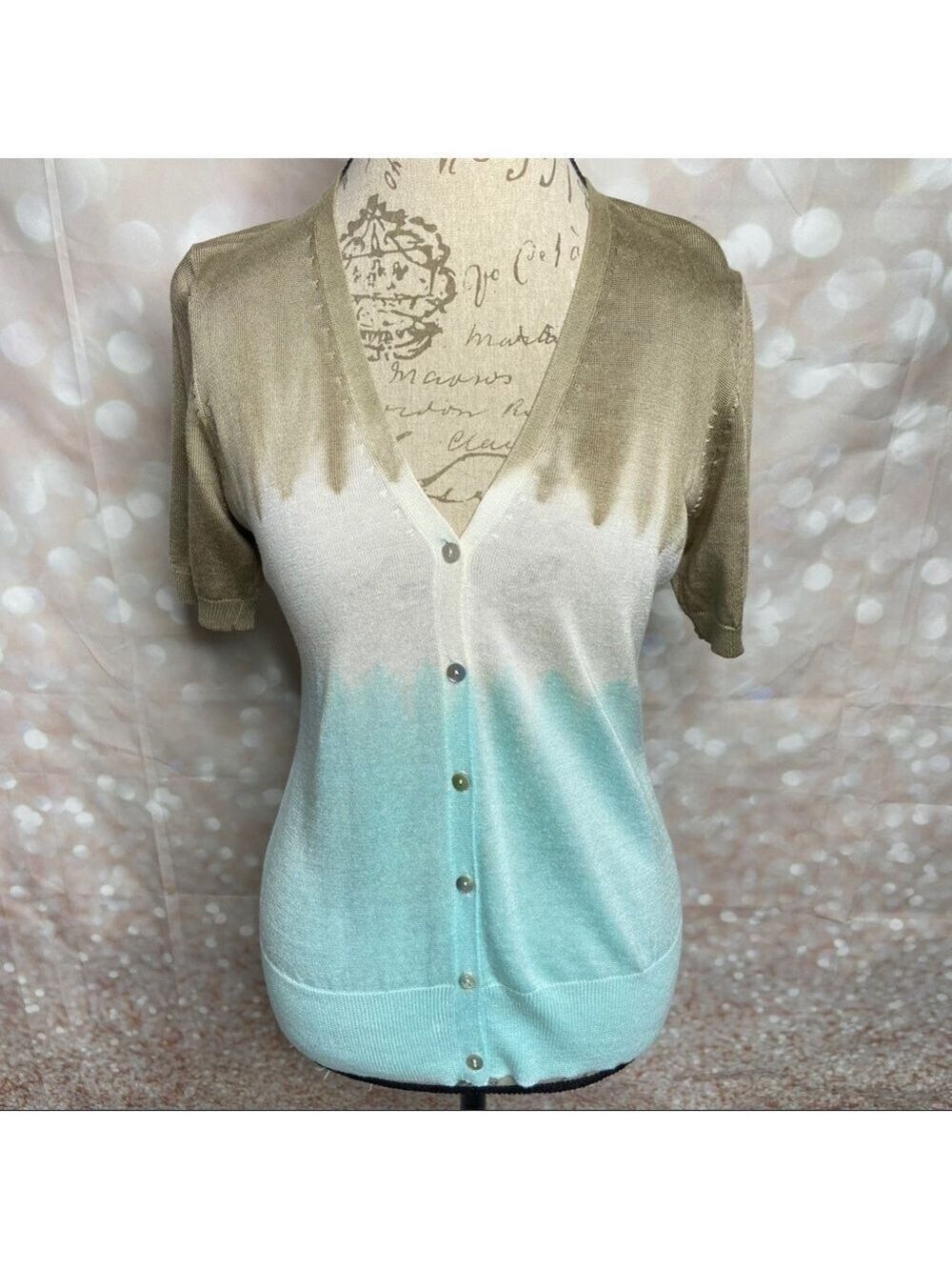 DAVID BROOKS NWT Lightweight Short Sleeve Cardigan
